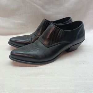 DURANGO Ankle Boots Women's 8.5M Western Cowgirl Black Leather Booties  Vtg